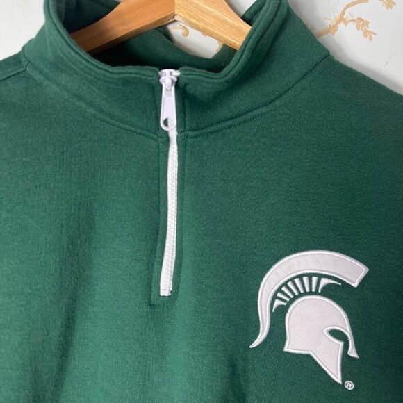 Michigan State Womens 1/4 Zip Pullover Sweatshirt Sz XL MSU Collegiate Football - Picture 3 of 7